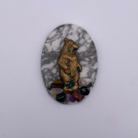 Магниты из камня "Мишка в коньках" - Сувенирная продукция