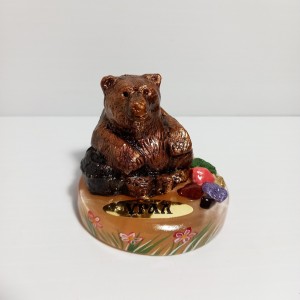 Уральские сувениры из камня "Медведь с бочкой" - Сувенирная продукция